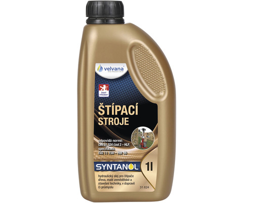 Hydraulický olej Velvana Syntanol do štiepačky dreva 1 l Hydraulický olej Velvana pre štiepačky dreva v 1 litrovej fľaši