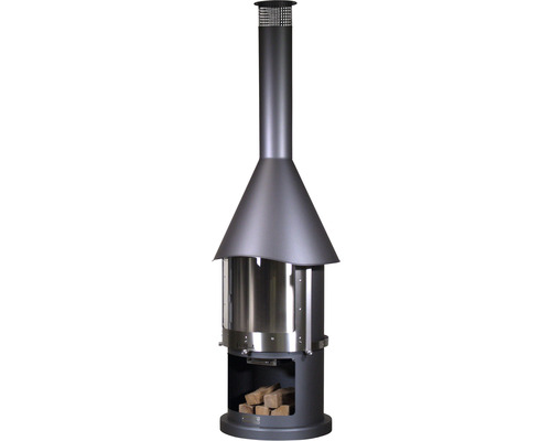 Záhradný grilovací krb s drevom