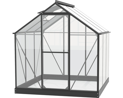 Skleník s hliníkovým rámom a priehľadnými panelmi