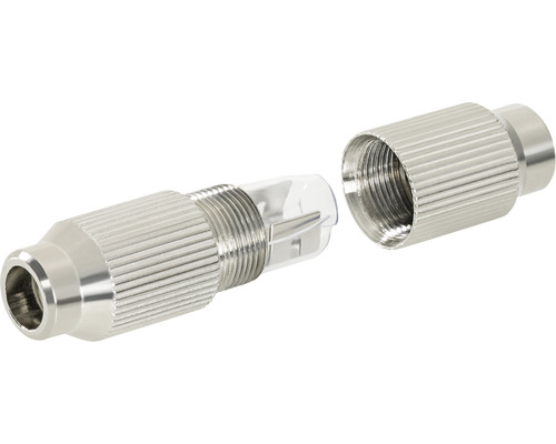 Koaxiálny konektor so skrutkovým spojením a transparentným puzdrom