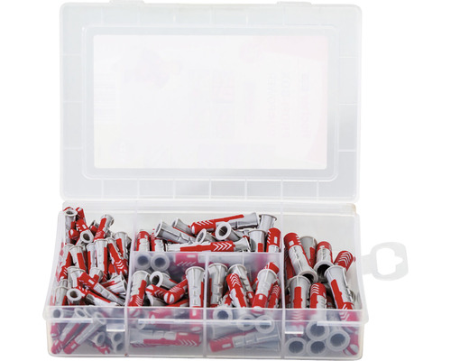 Priehľadný box s plastovými rozpernými hmoždinkami