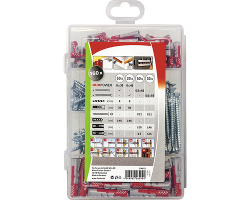 Sortiment box Fischer DuoPower so 160 hmoždinkami a skrutkami