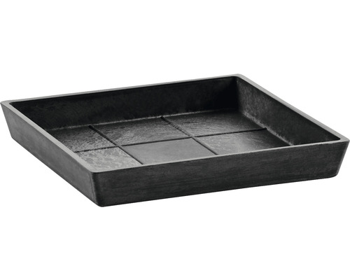 Čierna plastová miska pod kvetináč