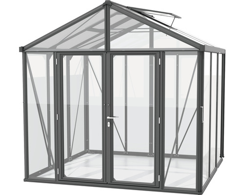 Skleník s dvojkrídlovými dverami a strešným oknom