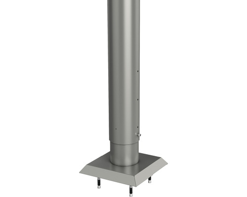 Stĺpik na plot Biohort 90 cm Ø 8,5 cm na naskrutkovanie sivý kremeň metalický Nerezový komín so štvorcovou základnou doskou a upevňovacím materiálom