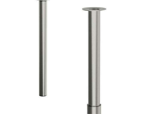 Nábytková noha 50/60 mm nastaviteľná H-700-1100 mm nosnosť 80 kg brúsený nikel Dve kovové nohy stola