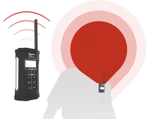 Perfekt Pro Worksite Radio s anténou a signálom