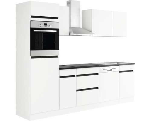 Kuchynská linka s rúrou, digestorom, drezom a umývačkou riadu