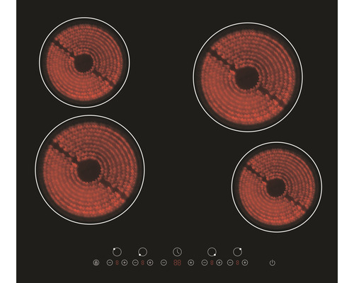 Sklokeramická varná doska so štyrmi varnými zónami