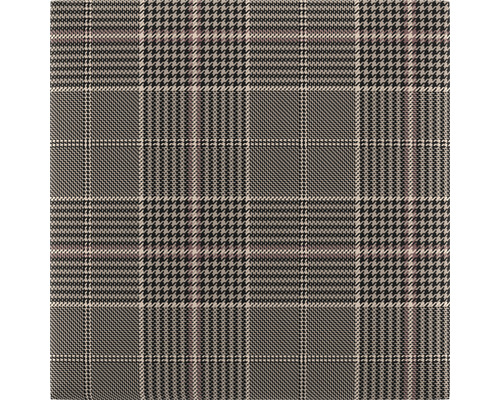 Vzorovaná tkanina s kohútím krokom a kockami.