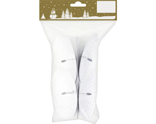 Balenie so štyrmi bielymi papierovými vejármi na ozdobu