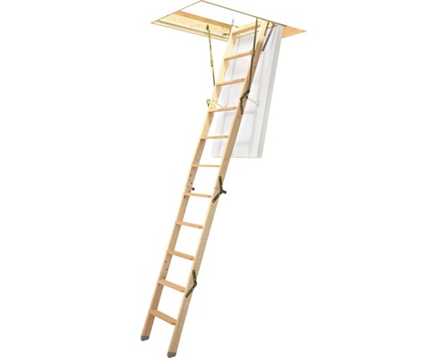 Rozložené drevené podkrovné schody