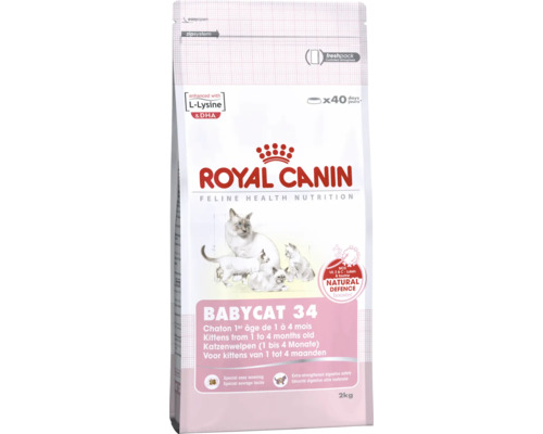 Royal Canin Babycat 34 krmivo pre mačiatka od 1 do 4 mesiacov v balení s hmotnosťou 2 kilogramy