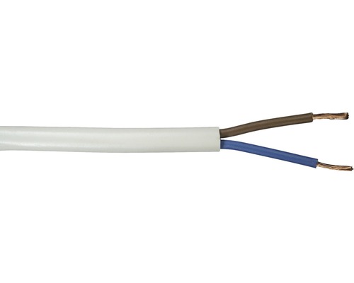 Silový kábel H03 VV-F 2x0,75 mm² 10 m biela-0