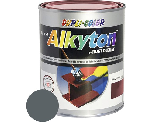 Samozákladová farba na hrdzu i drevo lesklá Alkyton 0,75 l šedá tmavá RAL7005