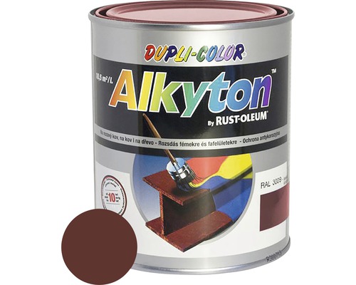 Samozákladová farba na hrdzu i drevo lesklá Alkyton 0,25 l hnedá oriešková RAL8011