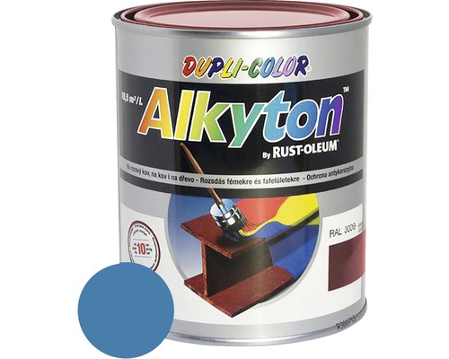 Samozákladová farba na hrdzu i drevo lesklá Alkyton 0,75 l svetlomodrá RAL5012