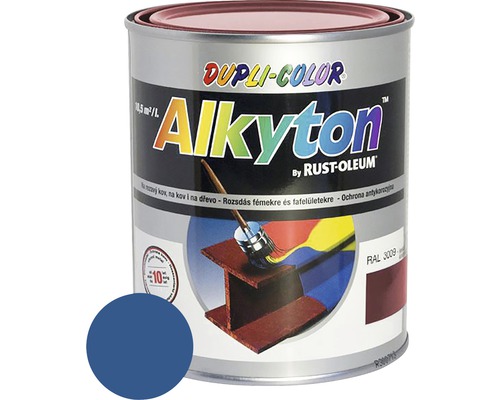 Samozákladová farba na hrdzu i drevo lesklá Alkyton 0,25 l enziánovo modrá RAL5010