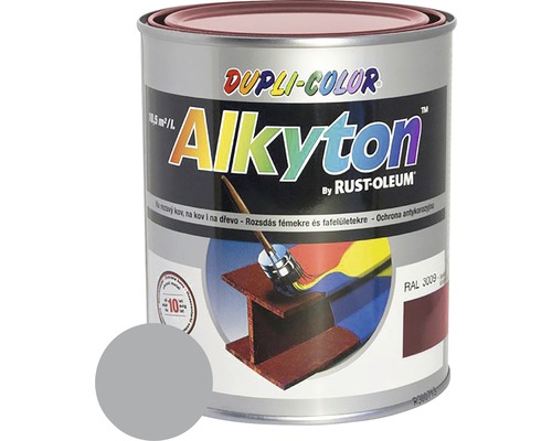 Samozákladová farba na hrdzu i drevo lesklá Alkyton 0,25 l biely hliník RAL9006