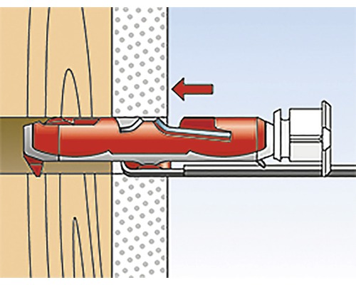 Ilustrácia montáže hmoždinky do steny