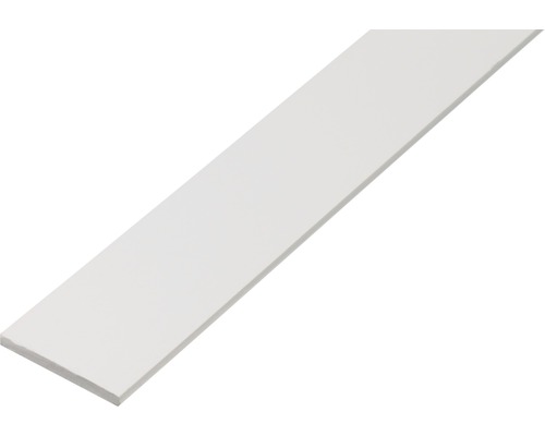 Tyč plochá plast biela 20x2 mm 2,6 m