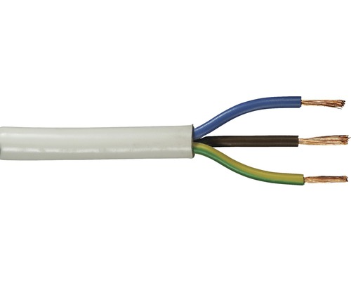 Silový kábel H05 VV-F 3G1 mm² 10 m biela