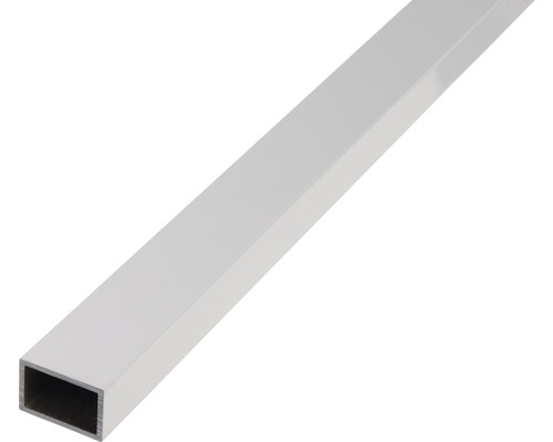 Pravouhlá rúrka hliník strieborná eloxovaná 50x20x2 mm, 1 m Obdĺžnikový hliníkový profil