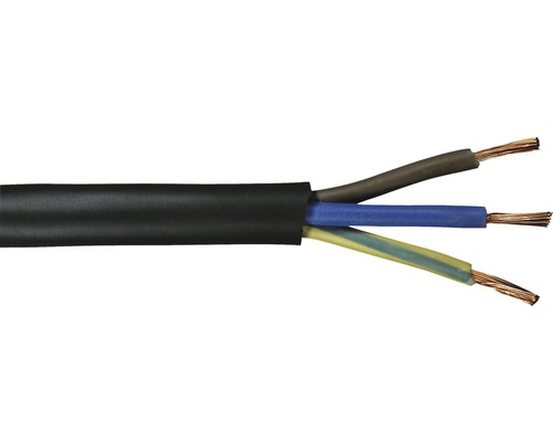 Gumový silový kábel H05 RR-F 3G1,5 mm², dĺžka 20 m, čierna