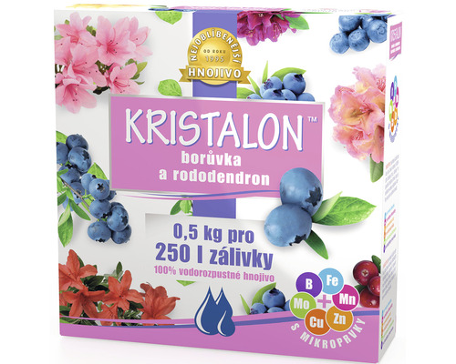 Hnojivo pre kyslomilné rastliny Kristalon Čučoriedka a rododendron 0,5 kg