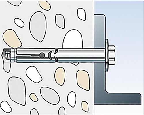 Ilustrácia ťažkej kotvy v betónovej stene