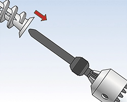 Ilustrácia hmoždinky a skrutkovača