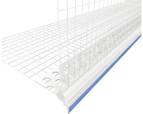 Profil nadokenný Bravo s perlinkou 6 mm dĺžka 2,4 m plast Omietkový profil s tkaninou