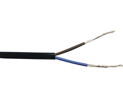 Silový kábel H03 VVH2-F 2x0,75 mm² čierny, metrážový sortiment
