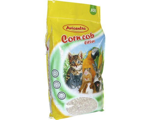 Podstielka pre hlodavce a vtáky Avicentra kukuričná jemná 10 l Avicentra Corn Cob podstielka pre malé zvieratá, 10 litrov