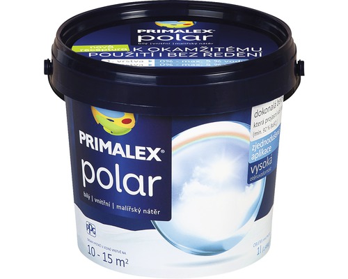 Farba na stenu Primalex Polar biela 1,5 kg