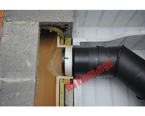 Inštalácia komínovej rúry cez stenu a strop