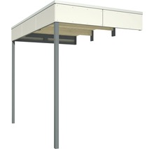 Samostatný prístrešok pre auto s plochou strechou a oceľovými podperami