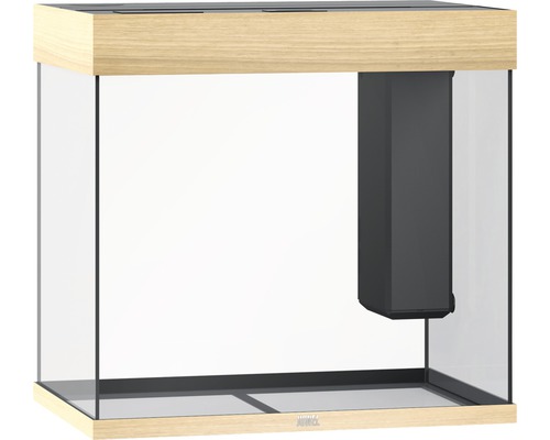 Akvárium s dreveným rámom a vnútorným filtrom