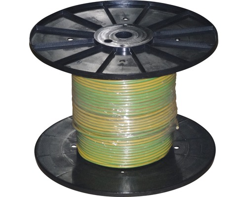 Káblový bubon so zelenožltým zemniacim káblom
