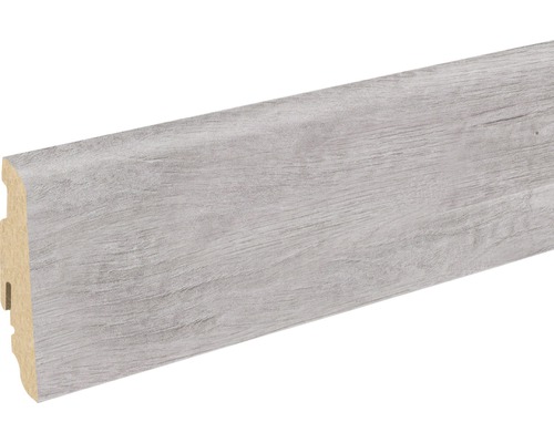 Soklová lišta Skandor kamenný dub FU60L 19x58x2400 mm Podlahová lišta s drevenou štruktúrou