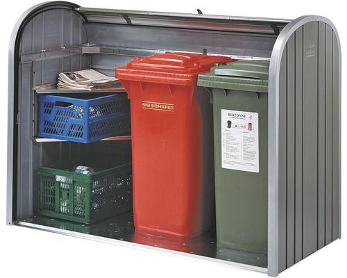 Box na smetiaky na uloženie dvoch smetiakov s rolovacou bránou