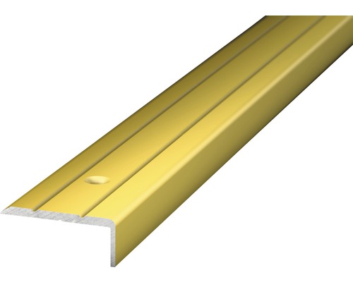ALU ukončovacia lišta zlatá 24,5x10mm/1 m (predvŕtaná) Hliníkový profil pre hrany schodov