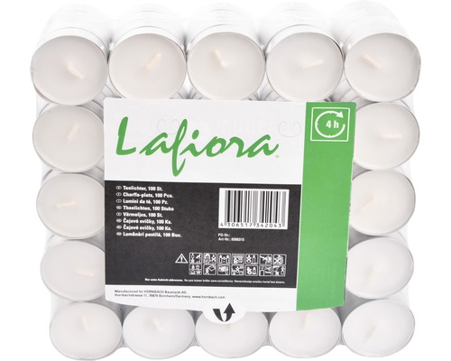 Balenie 100 čajových sviečok Lafiora s dobou horenia štyri hodiny