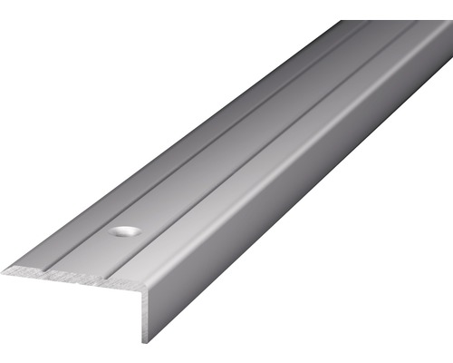 ALU ukončovacia lišta strieborná 24,5x10mm/2,7 m (predvŕtaná) Schodový profil z kovu s otvormi