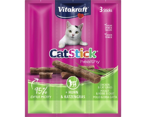 Maškrty pre mačky Vitakraft kuracie mäso a kocúrnik 3 ks 18 g Vitakraft CatStick Healthy maškrta pre mačky, 3 kusy