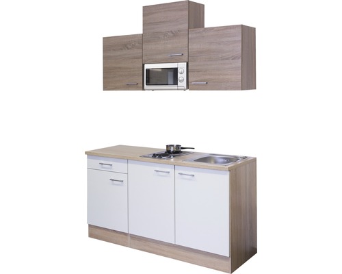 Kompletná kuchynská linka s drezom, varnou doskou, mikrovlnnou rúrou a skrinkami