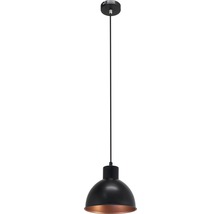 Čierna závesná lampa s kovovým tienidlom