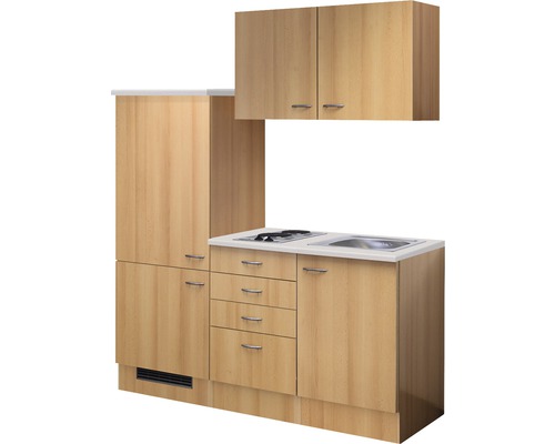 Kompaktná kuchynka s drezom, varnou doskou, zásuvkami a skrinkami