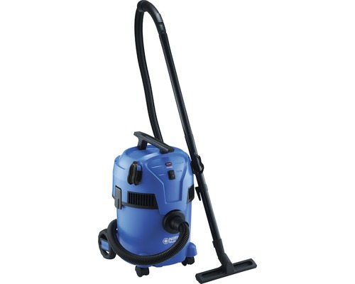 Modrý viacúčelový vysávač s trubicou a hadicou