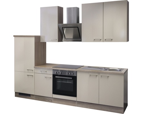 Kompletná kuchynská linka so závesnými skrinkami, digestorom, drezom, varnou doskou a rúrou